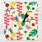 Étiquette Pour Bouteilles De Vin Botanical Birds and Fruit (Étiquettes simples)