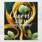 Étiquette Pour Bouteilles De Vin Botanical Orchid Greens & Golds (Étiquettes simples)