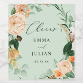 Étiquette Pour Bouteilles De Vin Botanique Boho Vert Sage Vert Mariage Favoriser (Étiquettes simples)