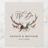 Étiquette Pour Bouteilles De Vin botanique fleurie rustique mariage personnalisé (Étiquettes simples)