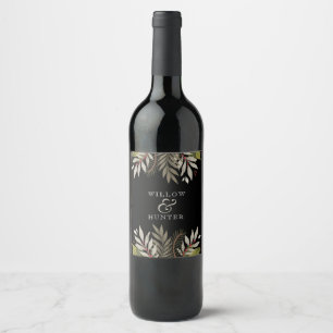 Étiquette Pour Bouteilles De Vin Botanique muté   Couleurs de la Terre   MARIAGE