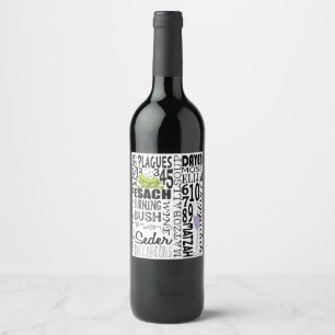 Étiquette Pour Bouteilles De Vin Botte de vin de Pessah Étiquette Seder Mots