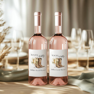 Étiquette Pour Bouteilles De Vin Bottes élégantes et Fête des mariées Bubbly