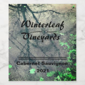 Étiquette Pour Bouteilles De Vin Bottom vert "feuille d'hiver", Ensemble de 6 Étiqu (Étiquettes simples)