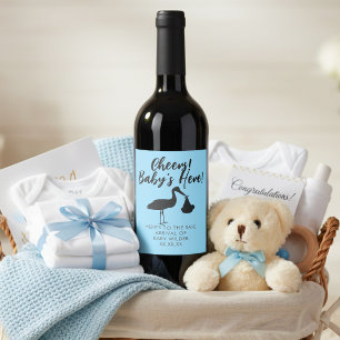 Étiquette Pour Bouteilles De Vin Bouche et bébé Cheers Étiquette de vin bleu
