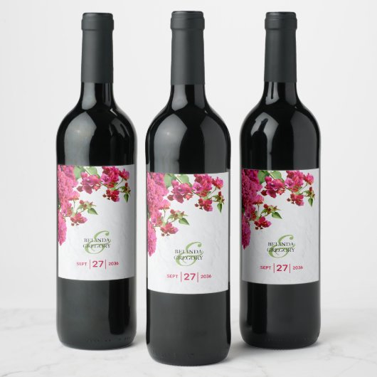Étiquette Pour Bouteilles De Vin Bougainvillea Méditerranée Grec Mariage (Bouteilles)
