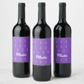Étiquette Pour Bouteilles De Vin Bougies blanches sur violet (Bouteilles)