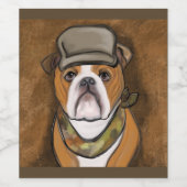 Étiquette Pour Bouteilles De Vin Bouledogue (Étiquettes simples)