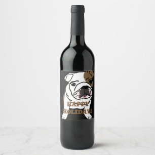 Étiquette Pour Bouteilles De Vin Bouledogue anglais mignon