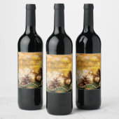 Étiquette Pour Bouteilles De Vin Boules de Noël Pin de Foules à neige cônes (Bouteilles)