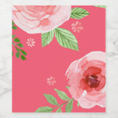 Étiquette Pour Bouteilles De Vin Bouquet de rose (Étiquettes simples)