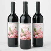 Étiquette Pour Bouteilles De Vin Bouquet de rose romantique Anniversaire (Bouteilles)