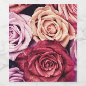 Étiquette Pour Bouteilles De Vin Bouquet de roses roses (Étiquettes simples)