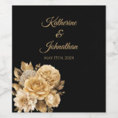 Étiquette Pour Bouteilles De Vin Bouquet-Mariage de fleurs neutres (Étiquettes simples)