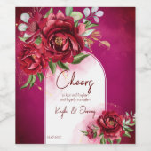 Étiquette Pour Bouteilles De Vin Bourgogne mariage marron fleurs arche moderne (Étiquettes simples)