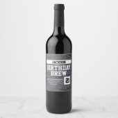 Étiquette Pour Bouteilles De Vin Bouteille de bière Rustic Gray 21st Brew Joyeux An (Devant)