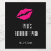 Étiquette Pour Bouteilles De Vin Bouteille de fête de Bachelorette Elegant Pink Kis (Étiquettes simples)