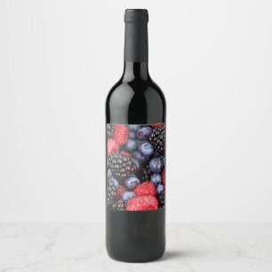 Étiquette Pour Bouteilles De Vin Bouteille de framboise de myrtilles