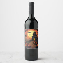 Bouteille de vin d'Halloween