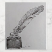 Étiquette Pour Bouteilles De Vin Bouteille de vin étiquette, Plume n encre, Mariage (Étiquettes simples)