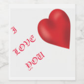 Étiquette Pour Bouteilles De Vin bouteille de vin [je t'aime] (Étiquettes simples)