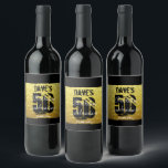 Étiquette Pour Bouteilles De Vin Bouteille moderne Black Gold 50th Birthday Party<br><div class="desc">Black Gold moderne 50e Anniversaire Fête Favoriser vin bouteille Étiquettes</div>