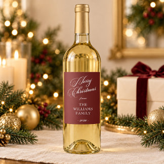 Étiquette Pour Bouteilles De Vin Bouteille personnalisée Joyeux Noël Bourgogne