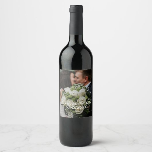 Étiquette Pour Bouteilles De Vin Bouteilles de Mariage customisées (Devant)