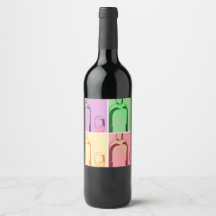 Étiquette Pour Bouteilles De Vin Bouteilles de vin Pop Art