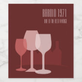 Étiquette Pour Bouteilles De Vin Bouteilles et verres (Étiquettes simples)