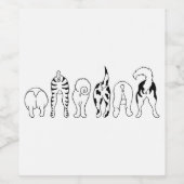 Étiquette Pour Bouteilles De Vin Boutons de chien (Étiquettes simples)