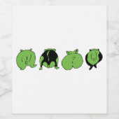 Étiquette Pour Bouteilles De Vin Boutons de hamster vert (Étiquettes simples)
