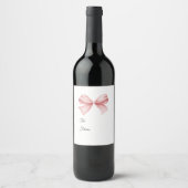 Étiquette Pour Bouteilles De Vin Bow Gift Tag (Devant)