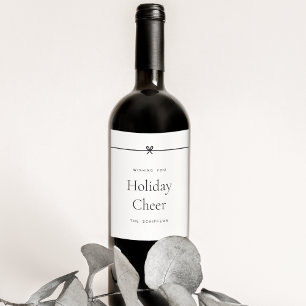 Étiquette Pour Bouteilles De Vin Bow moderne   Simple Semaine de vacances