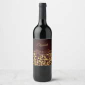 Étiquette Pour Bouteilles De Vin Bow noir imprimé Leopar (Devant)