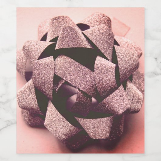 Étiquette Pour Bouteilles De Vin Bow présente partie rose arc (Étiquettes simples)