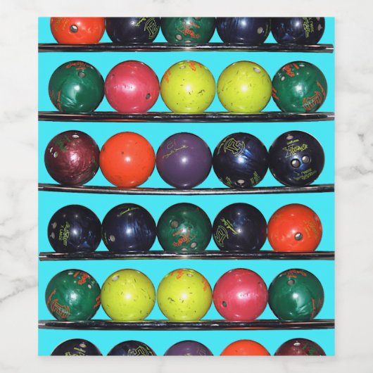 Étiquette Pour Bouteilles De Vin Bowling Blitz (Étiquettes simples)