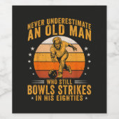 Étiquette Pour Bouteilles De Vin Bowling Papy 80e Anniversaire (Étiquettes simples)