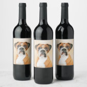 Étiquette Pour Bouteilles De Vin Boxer Dog Peinture Non Décroché Art animal origina (Bouteilles)