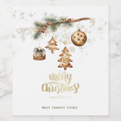 Étiquette Pour Bouteilles De Vin Branche d'arbre, Ornements, Étoiles (Étiquettes simples)