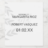 Étiquette Pour Bouteilles De Vin Branche moderne gris noir blanc (Étiquettes simples)