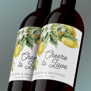 Étiquette Pour Bouteilles De Vin Bravo à aimer Rustique Boho Lemons Mariage