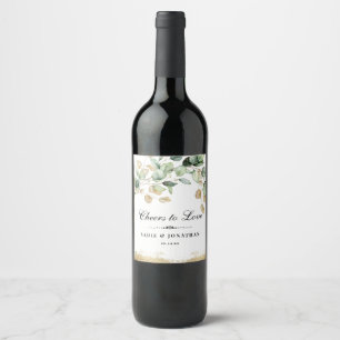 Étiquette Pour Bouteilles De Vin Bravo à l'amour Étiquette de vin botanique en or r
