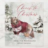 Étiquette Pour Bouteilles De Vin Bravo à Noël Rustique scène d'hiver (Étiquettes simples)