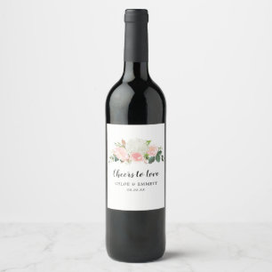 Étiquette Pour Bouteilles De Vin Bravo pour aimer rose blanc Étiquette de vin Flora