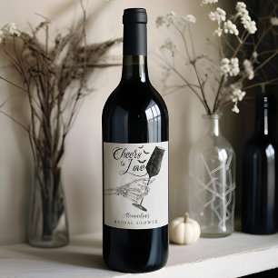 Étiquette Pour Bouteilles De Vin Bravo pour aimer Squelette main Fête des mariées g