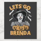 Étiquette Pour Bouteilles De Vin Brenda Éffrayant Halloween Kamala Harris (Étiquettes simples)