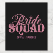 Étiquette Pour Bouteilles De Vin Bride Squad Bright Pink (Étiquettes simples)