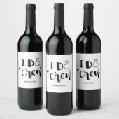 Étiquette Pour Bouteilles De Vin Bridesmaid I Do Crew noir et blanc (Bouteilles)
