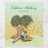 Étiquette Pour Bouteilles De Vin Bright Amour Lapin lapins Mariage Anniversaire (Étiquettes simples)